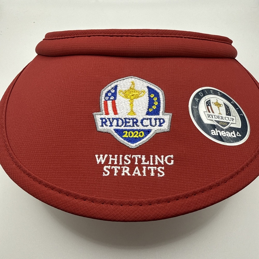 2020 Ryder Cup Whistling Straits Golf Bungee Visor Burgundy Ladies Fit by AHEAD